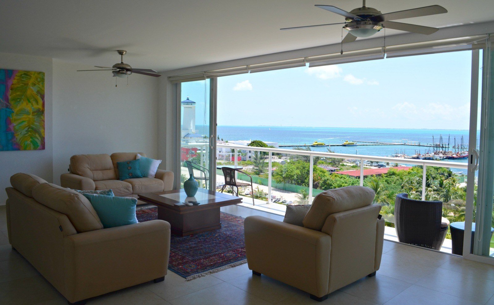 Terraza con vista al Mar Caribe