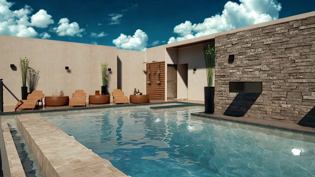 Alberca — render del desarrollador
